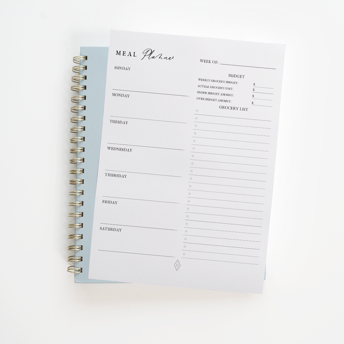 Meal Planner Insert